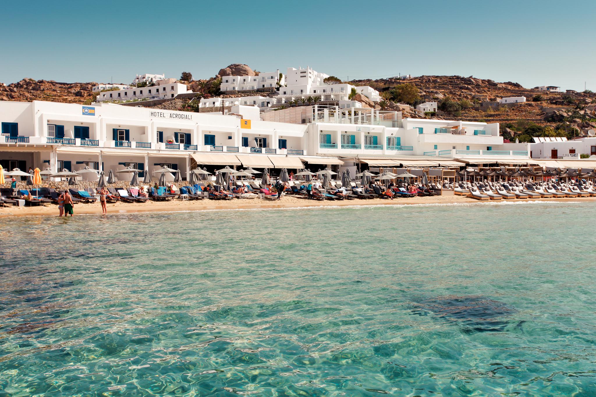 Acrogiali Beachfront Hotel Mykonos Platys Gialos  Dış mekan fotoğraf
